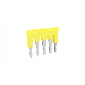 Соединительная перемычка TJA6.2-5, Соединительная перемычка, 5 полюсов, изолированная, вилочная, для клемм: TP/TU/TC, цвет: желтый