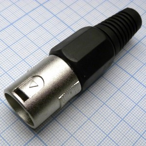 CANNON 78B 3M, Аудио разъём XLR - вилка кабельная, 3 контакта, цвет - чёрный