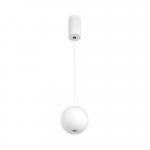 Светильник SP-ELEMENTA-ORB-R100-9W Day4000 (WH, 39 deg, 230V) 032762, Подвесной светильник. Мощность 9 Вт, св. поток 650 лм, 73 лм/Вт, дневной 4000 K, CRI>80, угол 39°, напряжение питания 230 В. Белый круглый корпус из алюминия, экран , степень защиты IP40. Размер: диаметр 100 мм, высота 97 мм. Монтаж подвесной, длина подве