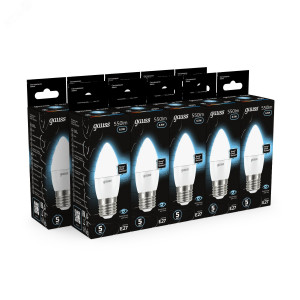 Лампа светодиодная Black 6.5Вт свеча 4100К нейтр. бел. E27 550лм 103102207