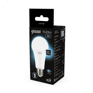 Лампа светодиодная Black 16Вт A60 грушевидная 4100К нейтр. бел. E27 1520лм 102502216