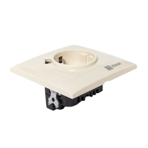 Валенсия розетка 1-местная с/з 16А кремовая с защ. штор. с 2 USB 2,1А PROxima EWR16-028-20-2USB