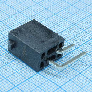 768250002, Разъем типа провод-плата, 2 контакта 5.7мм угловой 1 порт монтаж в отверстие лоток