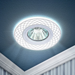 DK LD40 WH/WH /1 Светильник декор cо светодиодной подсветкой MR16, белый/белый (50/1500) Б0048937