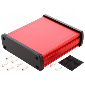 ALUG704RD110, Алюминиевый красный корпус с черными торцевыми панелями