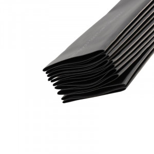 Трубка термоусадочная ТУТ нг 50,0/25,0 черная, термоусаживаемая трубка в метровой нарезке, не поддерживает горение