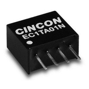 EC1TA23N, Преобразователи постоянного тока в постоянный с изоляцией DC-DC Converter, 1 Watt, Unregulated Output, 24VDC Input, 15VDC Output, 67mA, 81% Efficiency, 220uF, SIP