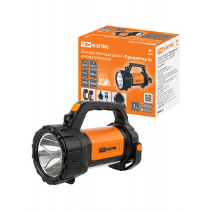 Фонарь светодиод. "Прожектор 6", 5 Вт LED+10 SMD+9 SMD, 400 лм, 3,7 В 2x18650 2,4 А*ч, USB, SQ0350-0059