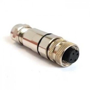 PXMBNI12FBF04DSCPG7, Цилиндрические метрические разъемы M12 Series Cu Ni Plated F Flex Body