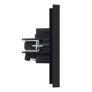 Розетка СП FORTE&PIANO FP114 16А с заземл. без защ. шторок безвинт. крепл. черн. IEK FP-R11-16-1-K02