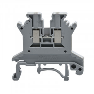 Проходная клемма JUK1-1.5-GY, Проходная клемма, тип фиксации провода: винтовой, номинальное сечение: 1,5 мм кв., 17,5A, 500V, ширина: 4,2 мм, цвет: серый, тип монтажа: DIN35