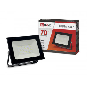 Прожектор светодиодный СДО-7 70Вт 6500К IP65 6300лм 230В черн. 4690612034645