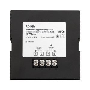 Амперметр AD-961s цифровой на панель 96x96 (квадратный вырез) однофазный в коротком корпусе EKF PROxima AD-961s