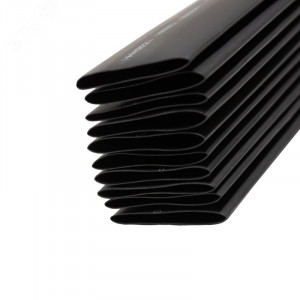 Трубка термоусадочная ТУТ нг 30,0/15,0 черная, термоусаживаемая трубка в метровой нарезке, не поддерживает горение