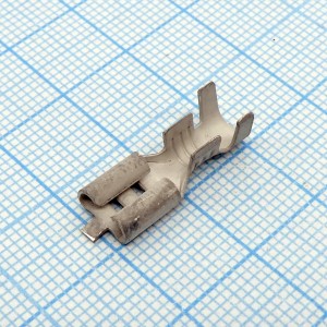 Контакт гнездовой 1/02497/44-03, Контакт гнездовой 6.3мм с фиксирующим элементом под провод сечением 2.5...4,0мм2  покрытие - олово-висмут 2..3мкм, ОСТ37.003.032-88