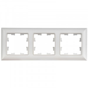BRITE Рамка 3-местная РУ-3-БрАБ арктический белый/белый IEK BR-M32-12-K91