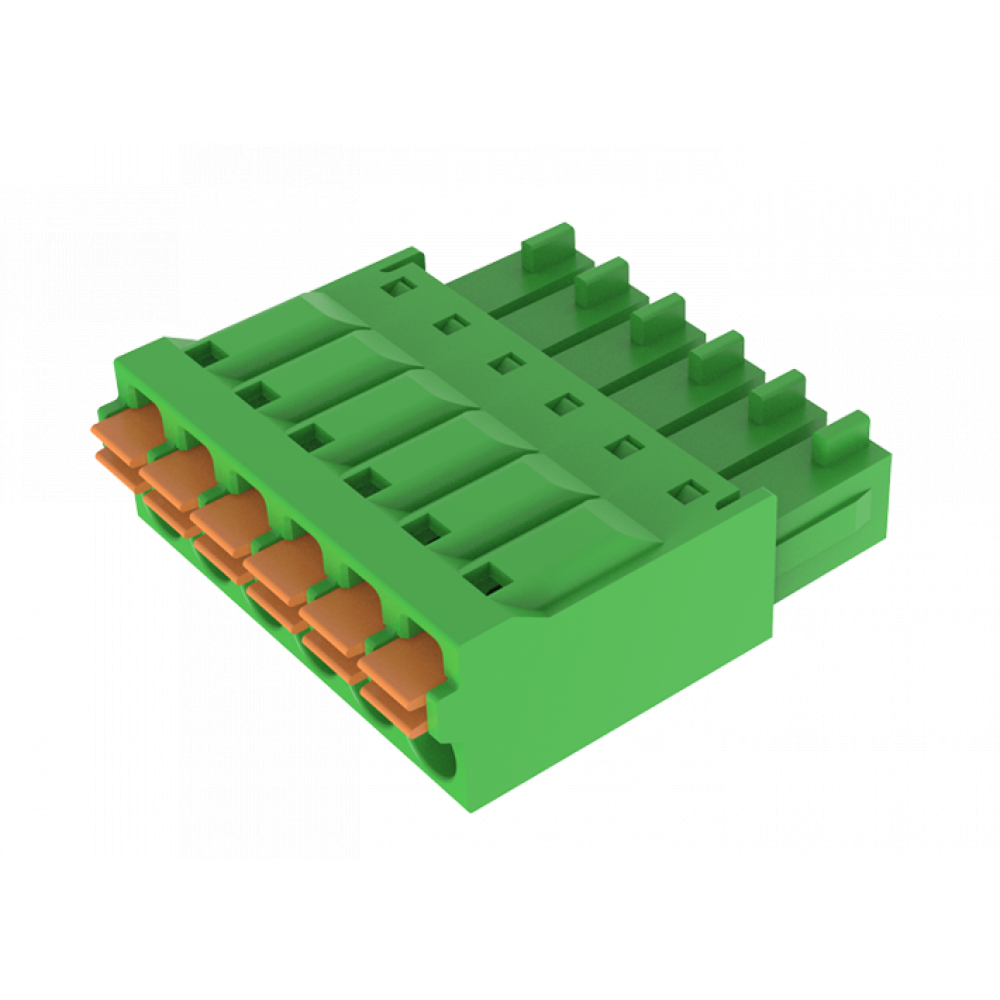 Изображение товара Розеточный разъем на кабель 8 полюсов Push-in 3.5 мм зеленый Ningbo SUPU