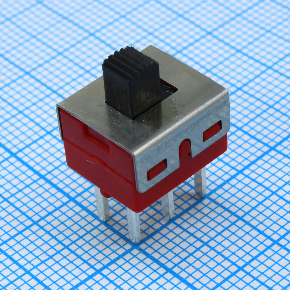 Изображение товара Переключатель движковый вертикальный двух групп ON-ON 4.7 мм