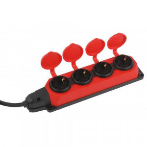 Удлинитель силовой UK-4e-3x1,5-30m-IP44(KG) с заземлением 4 розетки каучук 30м КГ 3х1,5мм2 IP44 Б0057588