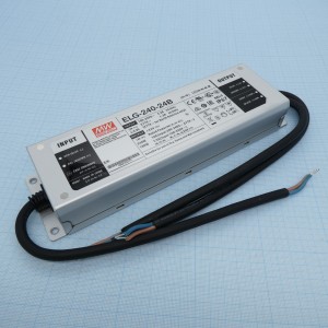 ELG-240-24B, AC-DC, 240Вт, IP67, вход 100…305В AC, 47…63Гц/142…431В DC, ККМ, выход 12...24В/10А, изоляция 3750В AC, в кожухе 244х71х37.5мм, -40…+85°С (корпус), димминг 3 в 1