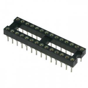 SCSM-28 TRS-28, DIP-панель цанговая под микросхему 28pin, шаг 2.54мм, ширина 7.62мм