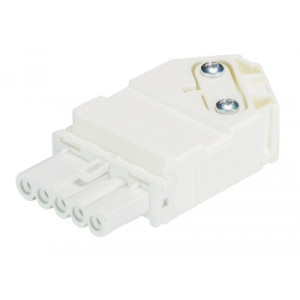 Розеточный разъем на кабель GST15i5S B1 WS, Розеточный разъем на кабель диам. 6 - 11,5 мм, 5 полюсов, винтовая фиксация, номинальное напряжение: 250/400V, номинальный ток: 16A, цвет: белый, серия gesis GST15i5