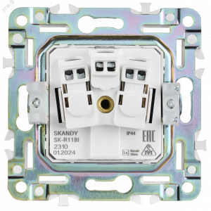 SKANDY Розетка 1-местная с заземлением с защитными шторками и крышкой 16А IP44 SK-R11G графит IEK SK-R16-16-44-K53