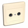 ЭТЮД С/У двойная TV-R РОЗЕТКА, КРЕМОВЫЙ, Россия C3(5)_ TVC-001K