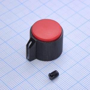 Ручка KN-113B красн.d=3.2, Ручка управления, на вал 3.2 мм, красная