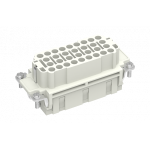 Розеточная контактная вставка SEE-032-FC, Розеточная контактная вставка, обжимная фиксация, 32 полюса + PE, типоразмер 16B, 500V, 16A, (обжимные контакты поставляются отдельно)