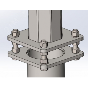 Комплект крепежа для ОГК/ОКК-8/9/10/ОП3ф/ОГКс-8/9 (болт М20х120 - 4шт; гайка М20 - 12шт; шайба Ф20 - 12шт; гровер С20 - 4шт) В00004480
