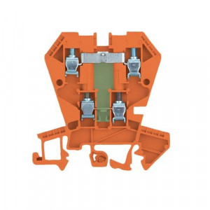 Этажная клемма WK 4 E/U G-ULR, Этажная функциональная клемма, 2 этажа, тип фиксации провода: винтовой, номинальное сечение: 4 мм кв., 1A, 1000V, ширина: 6 мм, цвет: оранжевый, тип монтажа: DIN35