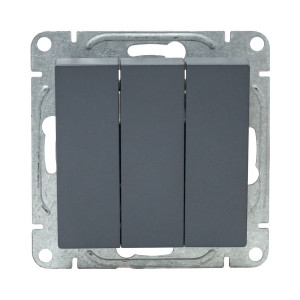Механизм выключателя, тр-хклавишный, графит Эпика EKF UP1-SWG-31