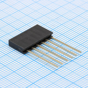 DS1023-1X6S21-N-009, Гнездо на плату 1х6 конт., шаг 2.54мм, высота 8.5мм