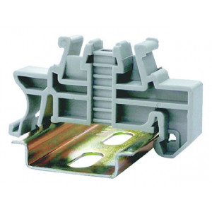 Концевой стопор E/3-GY, Концевой стопор, тип зажима: защелка, материал: пластик, ширина: 9,5 мм, цвет: серый, тип монтажа: DIN35