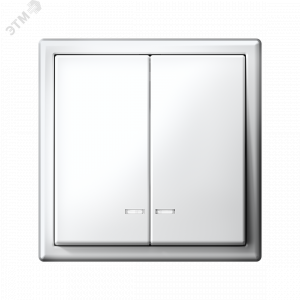 ARTGALLERY 2-клавишный ВЫКЛЮЧАТЕЛЬ с подсветкой, сх.5а, 10АХ, механизм, быстрозажимные клеммы, ЛОТОС GAL001353S