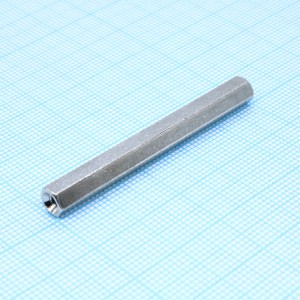 H-L5000-0600-5-03-2N, Стойка латунная никелированная для печатной платы, шестигранная, М3, 50мм, отверстие-отверстие