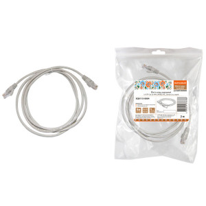 Патч-корд народный U/UTP Cat 5e 4PR 24AWG PVC, литой 2 м, серый SQ0115-0004