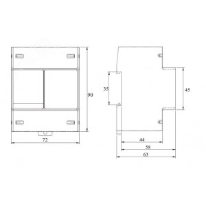Многофункциональное измерительное устройство МРМ, LCD дисплей на DIN-рейку MPM-34P