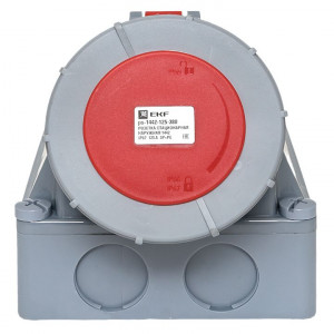 Розетка стационарная наружная 1442 3Р+РЕ 125А 380В IP67 PROxima ps-1442-125-380