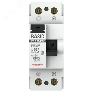 EKF Basic ВДT-40  УЗО 2P 40А/30мА (AC) электронное