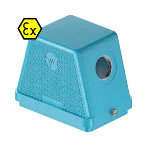 Крышка разъема Ex EX GOT GG48 M40 09IA Z1, Крышка разъема на кабель, типоразмер 48B, взрывозащита, без уплотнителя, 1 отверстие с резьбой для кабельных вводов M40x1,5, с боковым расположением, без защелки (упоры под одну защелку), материал корпуса: цинковый сплав