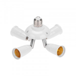 Разветвитель цокольный Е27-4хЕ27 (поворотный цоколь) белый 11-8864