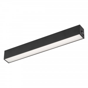 Светильник MAG-FLAT-25-L200-6W Warm3000 (BK, 100 deg, 24V, DALI) 046332, Светильник для магнитных треков шириной 25 мм, с управлением DALI. Мощность 6 Вт. Цвет свечения ТЕПЛЫЙ 3000K, световой поток 380лм, угол 100°, CRI>90. Корпус прямоугольный, металл, цвет черный, IP20. Размеры LxWxH 204x20x25мм. Входное напряжение DC24V