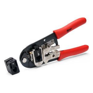JT-01A, Клещи для обжима разъемов 8Р8С (RJ-45), 6Р6С (RJ-12), 6P4C (RJ-11), 6Р2С, два сменных модуля 8P и 6P