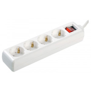 Удлинитель 4х1.5м с заземл. 16А IP20 У04К 2P+PE 250В ПВС 3х1 с выкл. WYP10-16-04-01-ZK-17