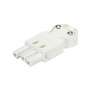 Розеточный разъем на кабель GST18i3S B1 ZR1 WS, Розеточный разъем на кабель диам. 6,5 - 10 мм, 3 полюса, винтовая фиксация, номинальное напряжение: 250V, номинальный ток: 20A, цвет: белый, серия gesis GST18i3