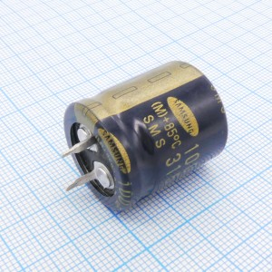 SMS-315V-100uF / 22*25 / 85°C, Конденсатор радиальный 100мкФ 315В ±20% 22*25 85° с защёлкиваемыми выводами