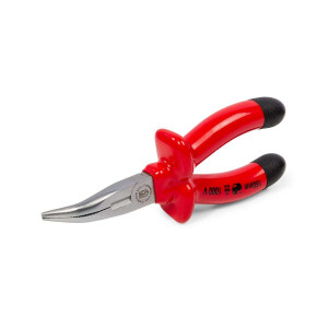 Длинногубцы изогнутые диэлектрические 160 мм серия Эксперт, для работ под напряжением до 1000 В, захват и удержание плоских и круглых деталей