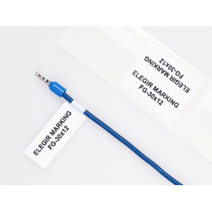 Маркировочный флажок FG-30х12-W белый (уп. 500 шт.), Маркировочный флажок для проводов и кабелей, длина 30 мм, ширина 12 мм, цвет белый, для принтера: RT200, RT230, в упаковке 500 маркеров